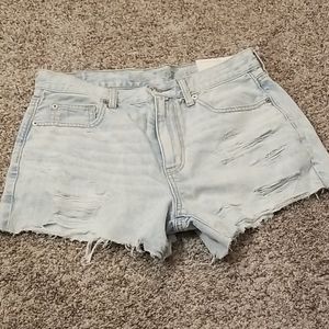 NWT AE light whitewashed jean shorts